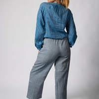 VERA Handloom Linen Blue Trousers