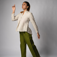 VERA Handloom Linen Olive Green Trousers