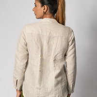 ELSA Beige Handloom Linen Top