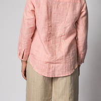 ELSA Pink Handloom Linen Top