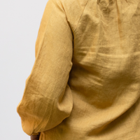 ELSIE Handloom Linen Mustard Raglan Sleeve Shirt