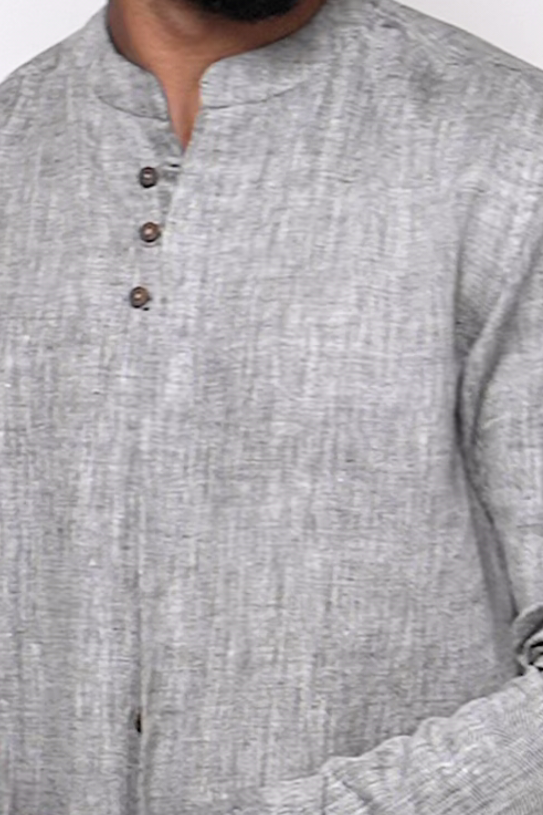 LEO Handloom Linen Gray Shirt for Men