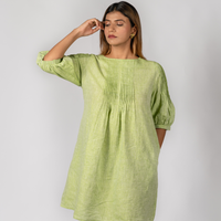 MIA Green Handloom Linen Dress