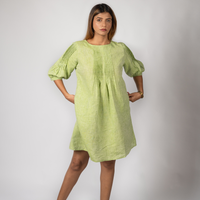 MIA Green Handloom Linen Dress