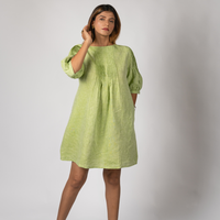 MIA Green Handloom Linen Dress