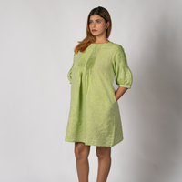 MIA Green Handloom Linen Dress