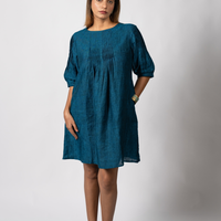 MIA Teal Blue handloom Linen Dress