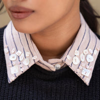 Pink Stripe Collar Dickie