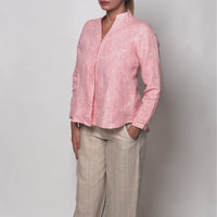 VERA Handloom Linen Beige Stripe Trousers