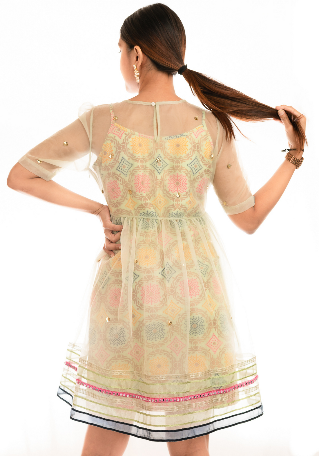 ILA Pistachio Green Benarasi Dress